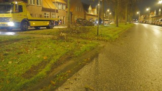 Auto slingert van de weg en botst op bomen in Enschede